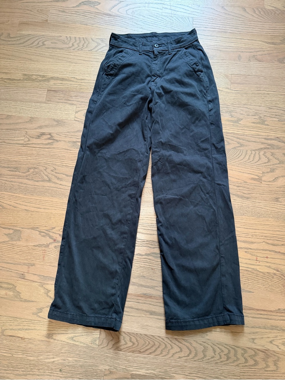 American Eagle Outfitters Women's Black Wide-Leg Trousers